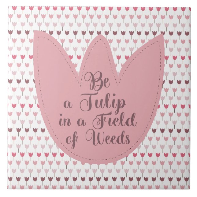 Einfaches rosa Tulip-Muster Fliese (Vorderseite)