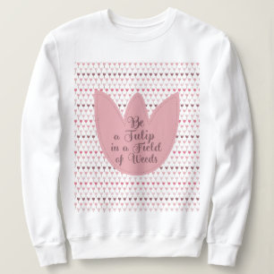 Einfaches rosa Tulip-Muster Sweatshirt