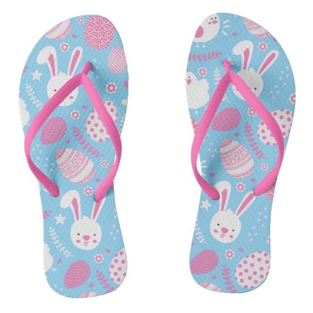 Einfaches rosa und blaues Ostern-Muster | drehen Flip Flops (Fußbett)