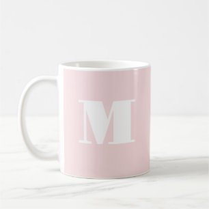 Einfaches rosafarbenes Initial-Monogramm Kaffeetasse