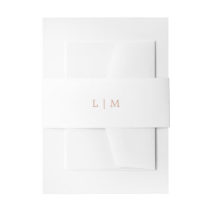 Einfaches Rosarotes Monogramm Elegante Hochzeit Einladungsbanderole