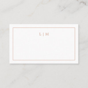 Einfaches Rosarotes Monogramm Elegante Hochzeit Platzkarte