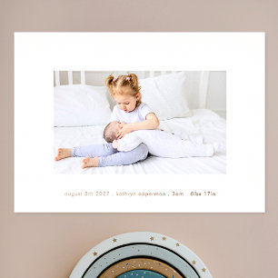 einfaches Rose für Neugeborene Foto Folieneinladung