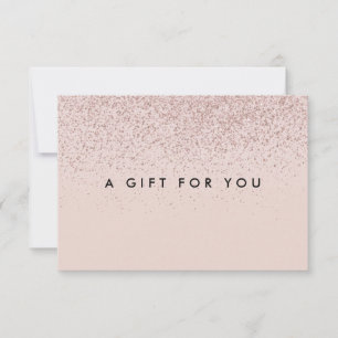 Einfaches roségoldenes Glitter-Geschenk-Zertifikat