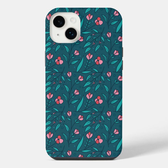 Einfaches Rosenmuster  iPhone Hülle (Rückseite)