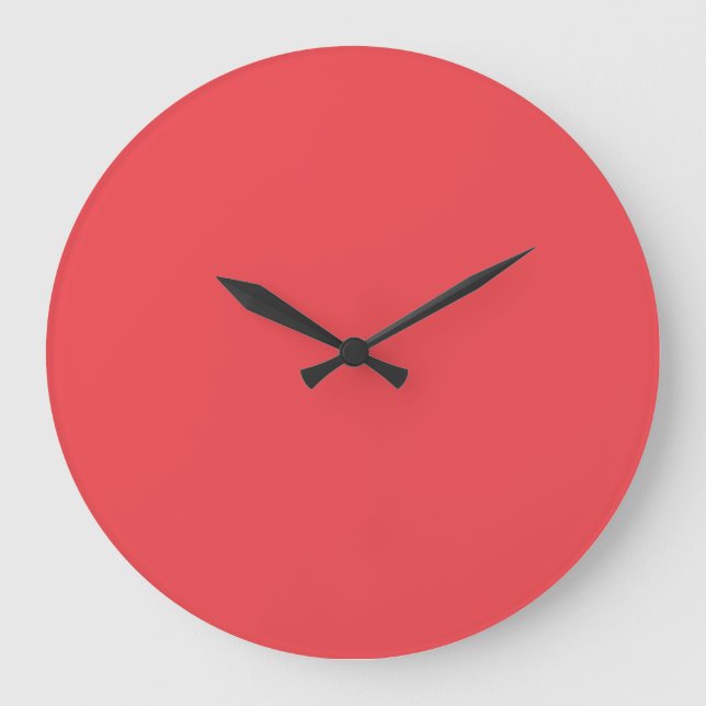 Einfaches Rot Große Wanduhr (Vorderseite)
