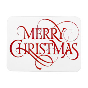 Einfaches Rot & Weiß Frohe Weihnachten Flexible Ma Magnet