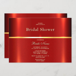 Einfaches Rotes Brautparty Einladung