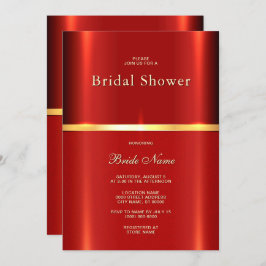 Einfaches Rotes Brautparty Einladung