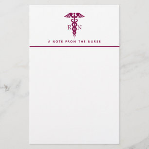Einfaches rotes Caduceus Krankenzeichen Briefpapier