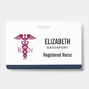 Einfaches rotes Caduceus-Symbol für examinierte Kr Ausweis