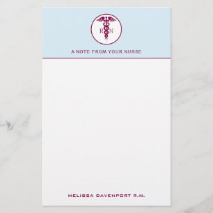 Einfaches rotes Caduceus-Symbol für examinierte Kr Briefpapier