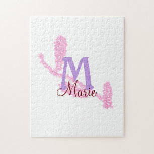 Einfaches rotes Glitter-Monogramm, fügen Sie Ihren Puzzle