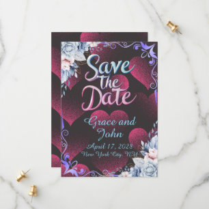 Einfaches rotes Herzthema Save the Date