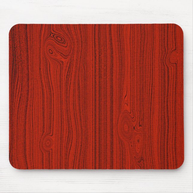 Einfaches rotes Holz-Look Grau-Muster Mousepad (Vorne)