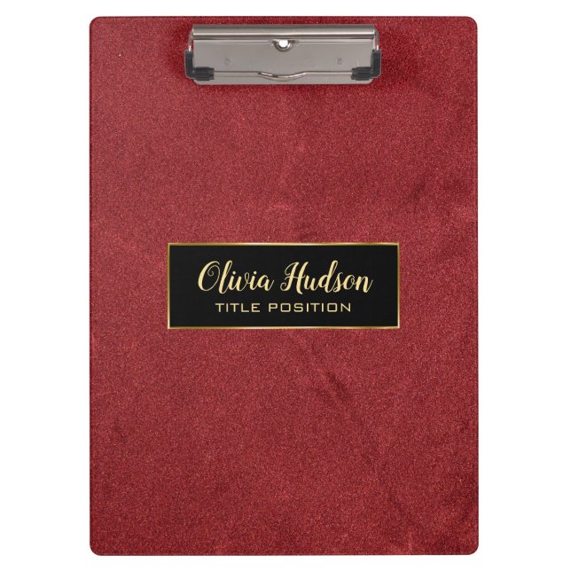 Einfaches Rotes Leather Klemmbrett (Vorderseite)