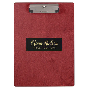 Einfaches rotes Leder Klemmbrett