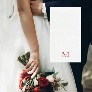 Einfaches rotes Monogramm Hochzeit Serviette