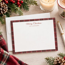Einfaches rotes Tartan-Rand-Weihnachten