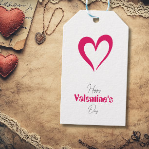 Einfaches Ruby-Herz Happy Valentinstag-Geschenk Geschenkanhänger