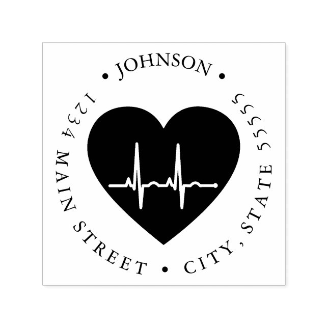 Einfaches Rückgabezeichen für das rote Herz EKG He Permastempel (Design)