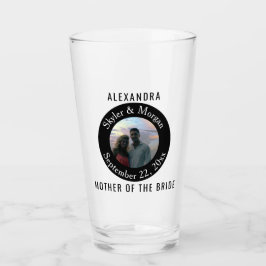 Einfaches runder Schwarz-Weiß-Hochzeitssemble Glas