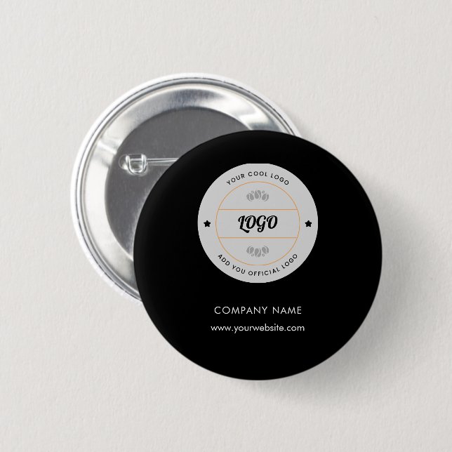 Einfaches rundes Geschäftslogo & Text Unternehmen  Button (Vorne & Hinten)