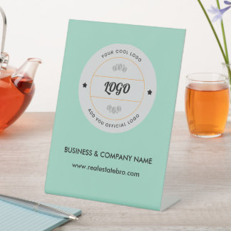 Einfaches rundes Geschäftslogo & Text Unternehmen Sockelschild