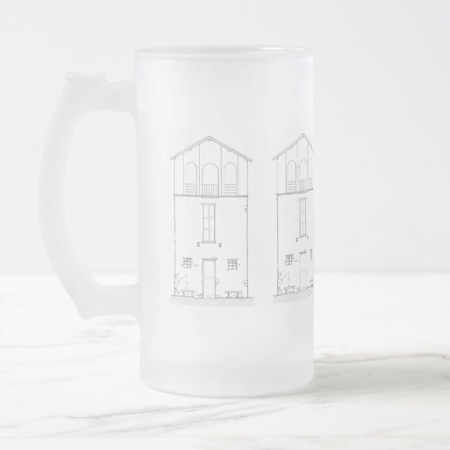 Einfaches rustikales Haus-moderner eleganter Mattglas Bierglas (Links)