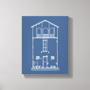 Einfaches rustikales Haus Modernes Konzept Navy Leinwanddruck