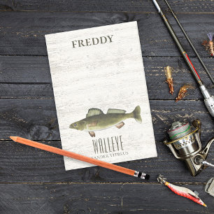 Einfaches Rustikales Holz Natur Angler Zander Cust Post-it Klebezettel