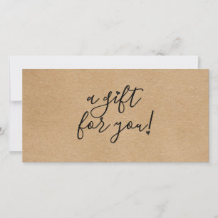 Einfaches rustikales Kraft-Geschenkgutschein