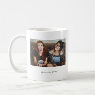 Einfaches Sage Minimalistisches Foto-Andenken Kaffeetasse