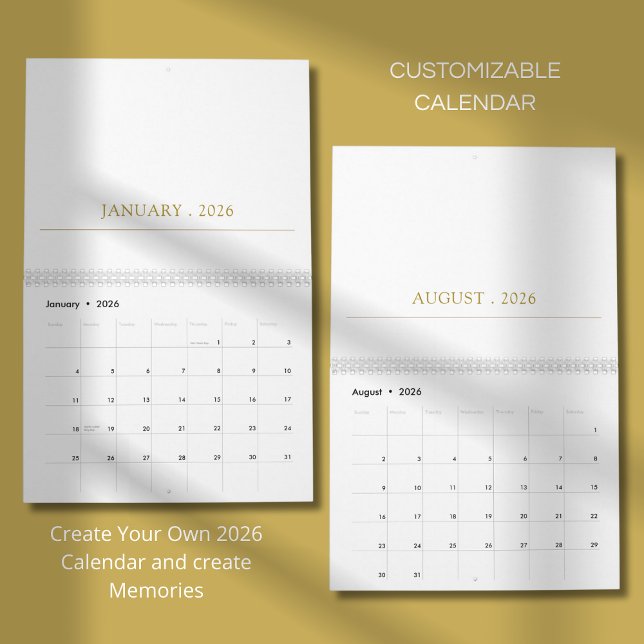Einfaches, sauberes typografisches Design Kalender (Von Creator hochgeladen)