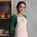 Einfaches, sauberes und minimales Logo für Bäckere Schürze<br><div class="desc">Einfache, saubere und minimale Art Bäckerei rosa Streifen Schürze mit unserem Baker's Kuchen & Kuchen Ständer mit Blättern Rahmen. Personalisieren Sie Ihre Daten mit dem Firmennamen. Eine schlichte und stilvolle Schürze. Ideal für Zuhause-Bäcker, Bäckerei, Unternehmer-Bäcker, Koch, Catering und vieles mehr. Alle Kunstwerke und Logos, die in unserem Schürze-Design für Bäckereien...</div>