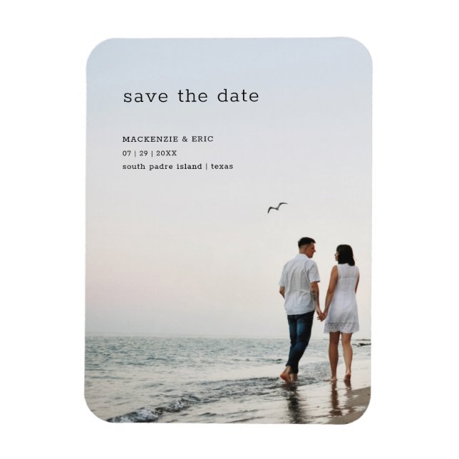 Einfaches Save the Date modernes Hochzeitsmagazin  Magnet (Vertikal)