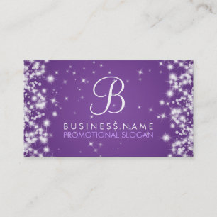 Einfaches Schein-Monogramm lila Visitenkarte