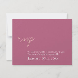 Einfaches, schickes Schimmer-Rosa-Hochzeits-RSVP-A Einladung