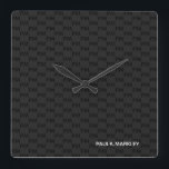 Einfaches Schlicht Schwarz Grau Modernes Monogramm Quadratische Wanduhr<br><div class="desc">Minimalistisch,  schlicht,  beruflich und einfach mit solidem,  schwarz-grauem,  gemustertem Hintergrund. Reinigen Sie weiße Sans-Serif-Schriftart-Buchstaben für Ihren Text.</div>