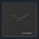 Einfaches Schlicht Schwarz Grau Modernes Monogramm Quadratische Wanduhr<br><div class="desc">Minimalistisch,  schlicht,  beruflich und einfach mit solidem,  schwarz-grauem,  gemustertem Hintergrund. Reinigen Sie weiße Sans-Serif-Schriftart-Buchstaben für Ihren Text.</div>
