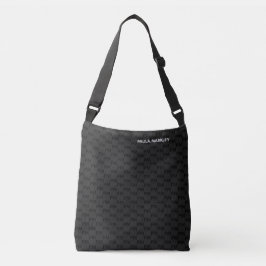 Einfaches Schlicht Schwarz Grau Modernes Monogramm Tragetaschen Mit Langen Trägern