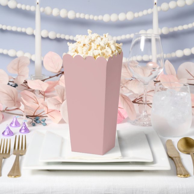 Einfaches, schlichtes, staubiges rosa Popcorn Geschenkschachtel (Hochzeit)
