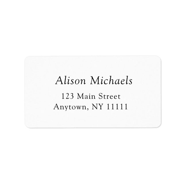 Einfaches Schreiben Minimalistischer Rücksendeadre Adressaufkleber (Vorne)