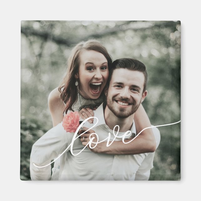 Einfaches Schriftfoto Liebe Magnet (Vorne)