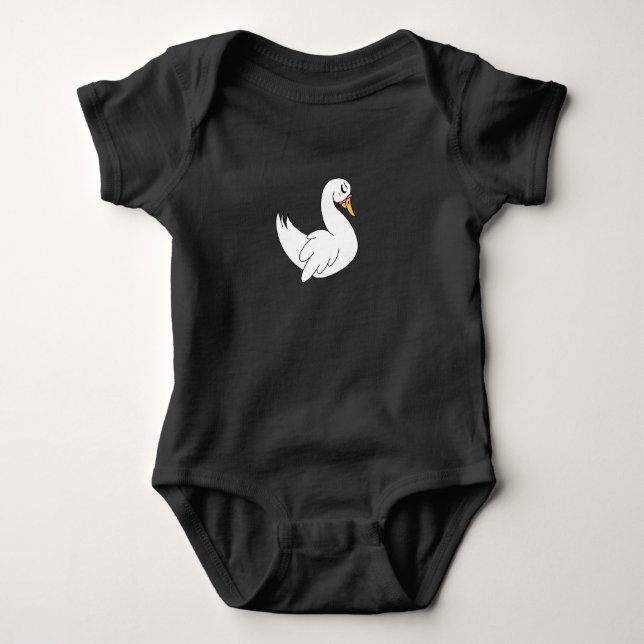 Einfaches Schwan-Baby-Top Baby Strampler (Vorderseite)