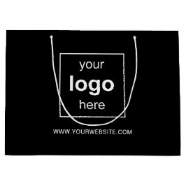 Einfaches Schwarz-Business-Logo Große Geschenktüte