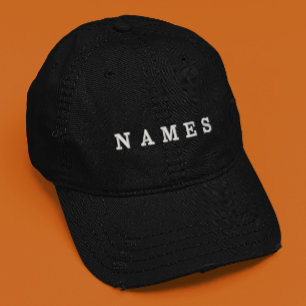 Einfaches Schwarz Custom Fügen Sie Ihren Namen Ele Bestickte Baseballkappe