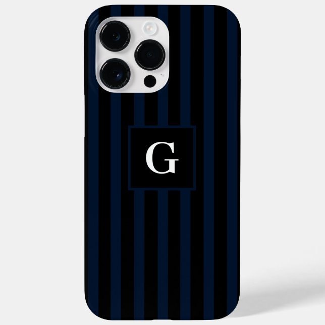 Einfaches Schwarz-Dunkel-Streifen-Single Case-Mate iPhone Hülle (Rückseite)