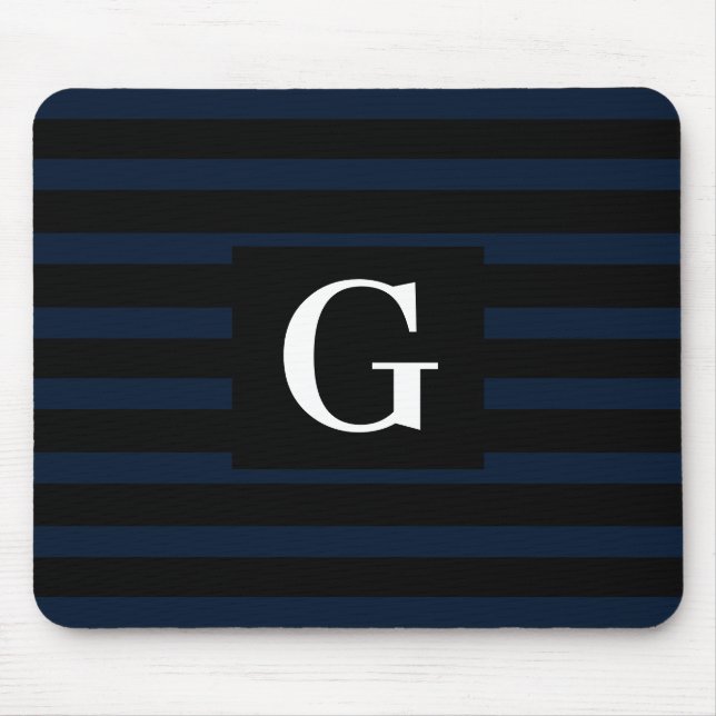 Einfaches Schwarz-Dunkel-Streifen-Single Mousepad (Vorne)