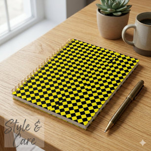 Einfaches Schwarz-Gelb-Chevron-Muster Standard Planer